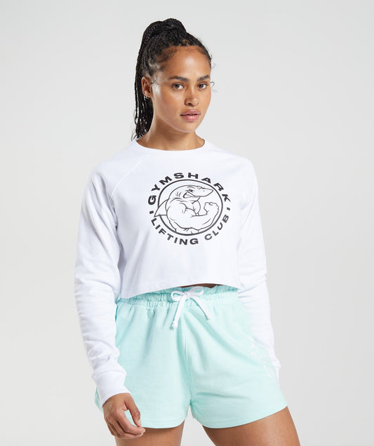 Gymshark Legacy Cropped Sweater - White