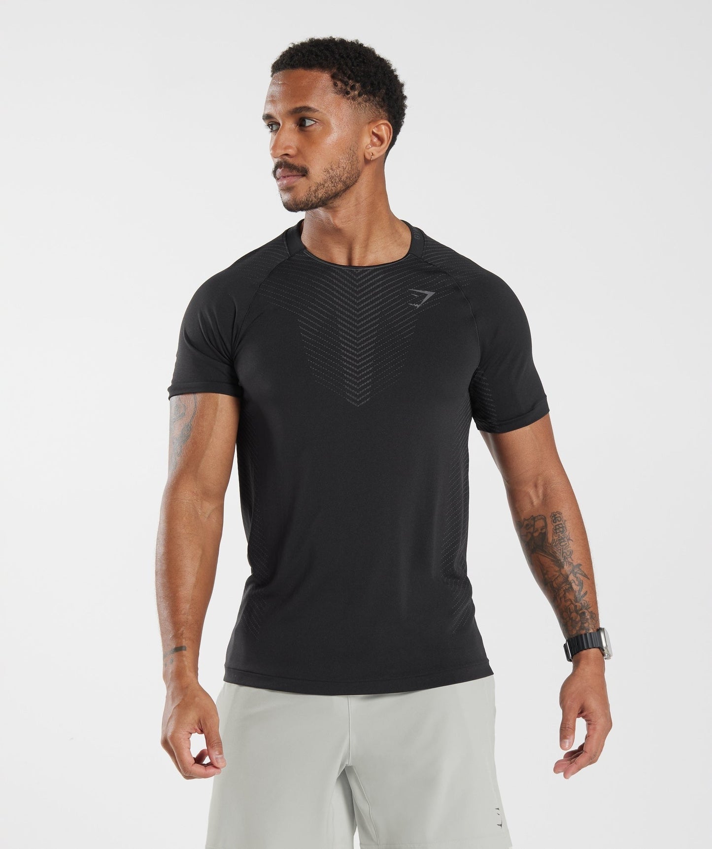 Gymshark Apex Seamless T-Shirt - Black/Silhouette Grey