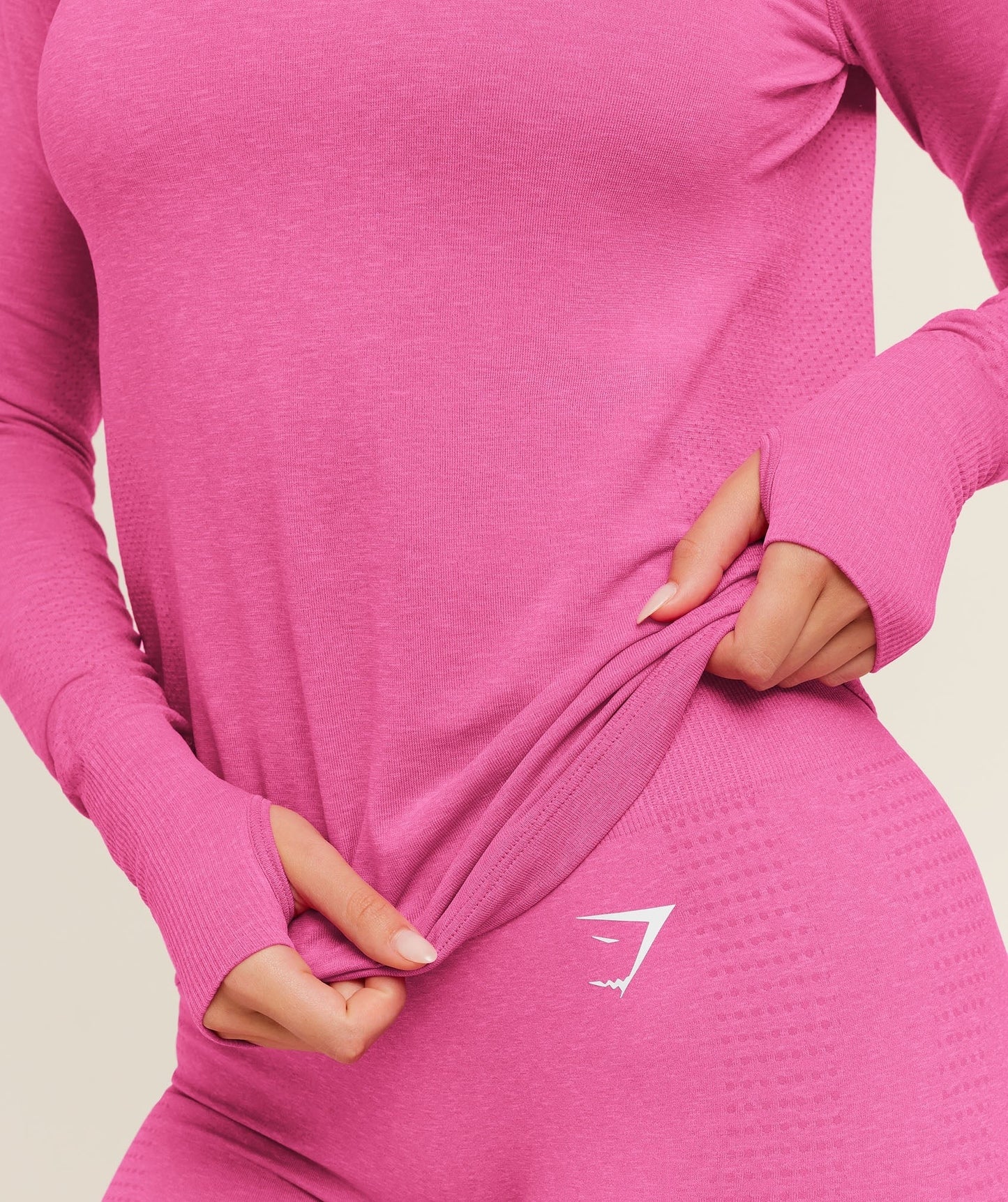 Gymshark Vital Seamless Light Long Sleeve Top - Super-Set Pink/Marl