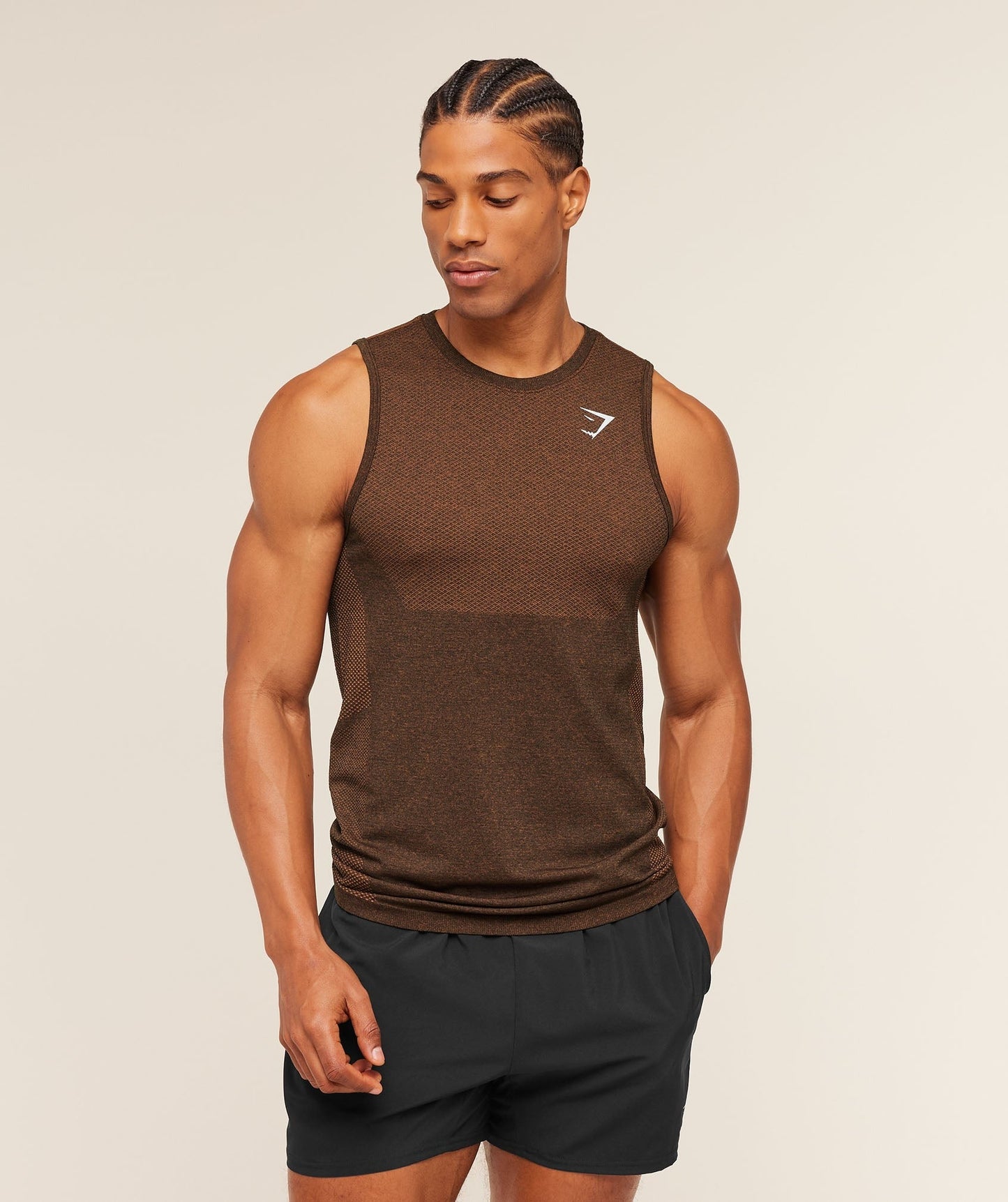 Gymshark Vital Tank - Black/Spiced Brown