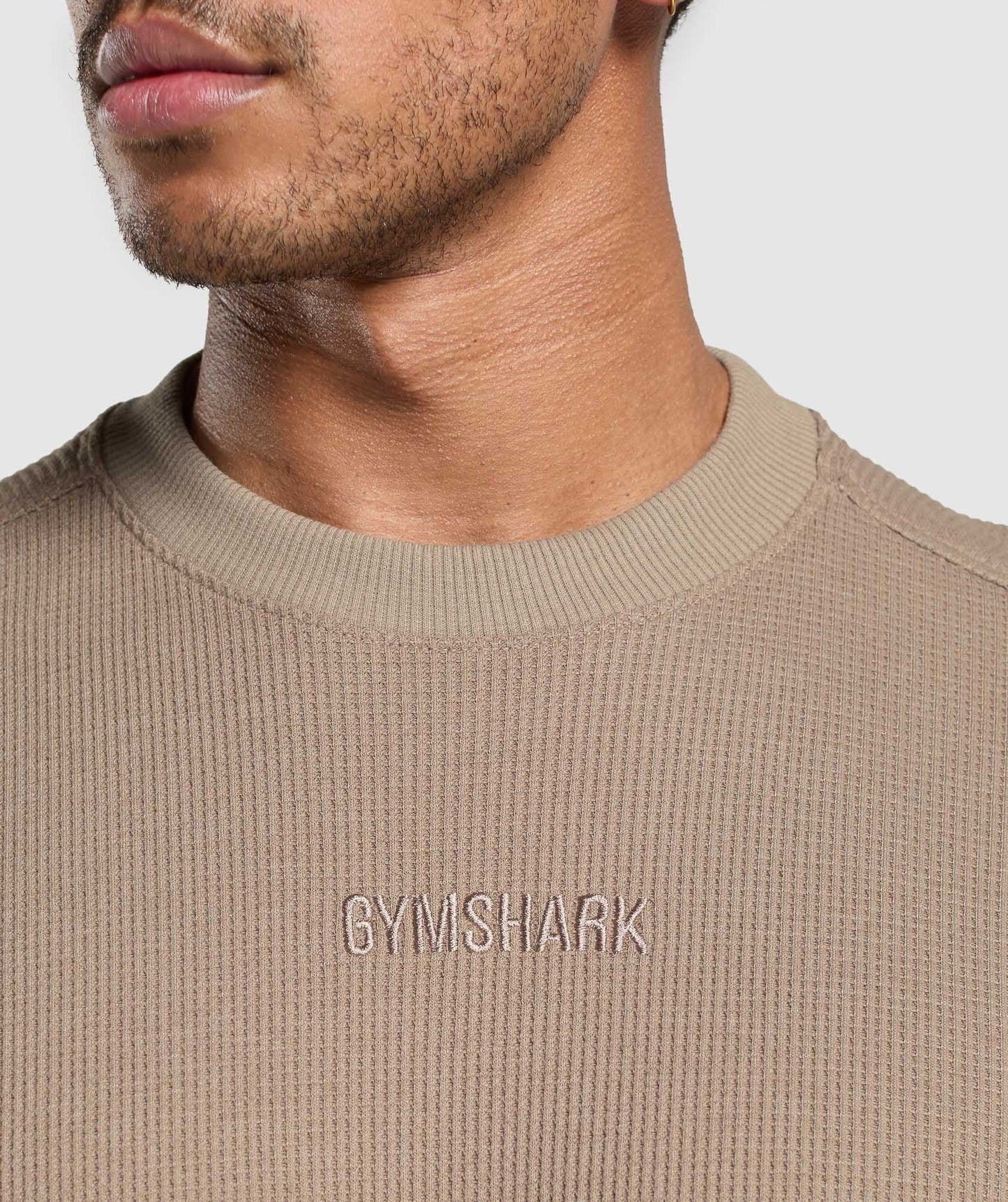 Gymshark Waffle Oversized T-Shirt - Lifestyle Brown
