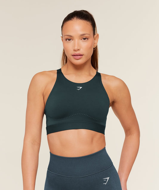 Gymshark High Coverage High Support Sports Bra - Deep Petrol Blue