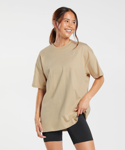 Gymshark Training Oversized T-Shirt - Desert Beige