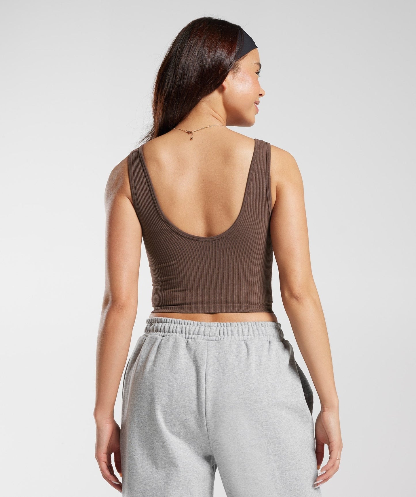 Gymshark Rest Day Seamless Midi Tank - Oak Brown