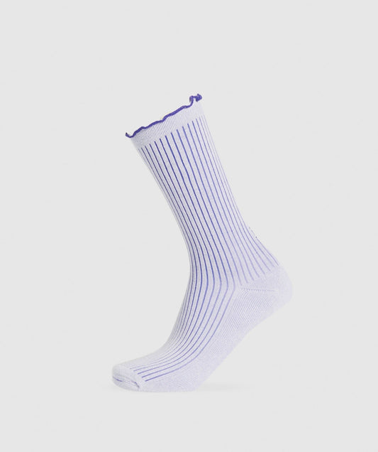 Gymshark Frill Crew Single Sock - Fresh Lilac/Cobalt Purple
