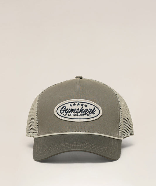 Gymshark Trucker Cap - Linen Brown/Camo Brown/Pebble Grey