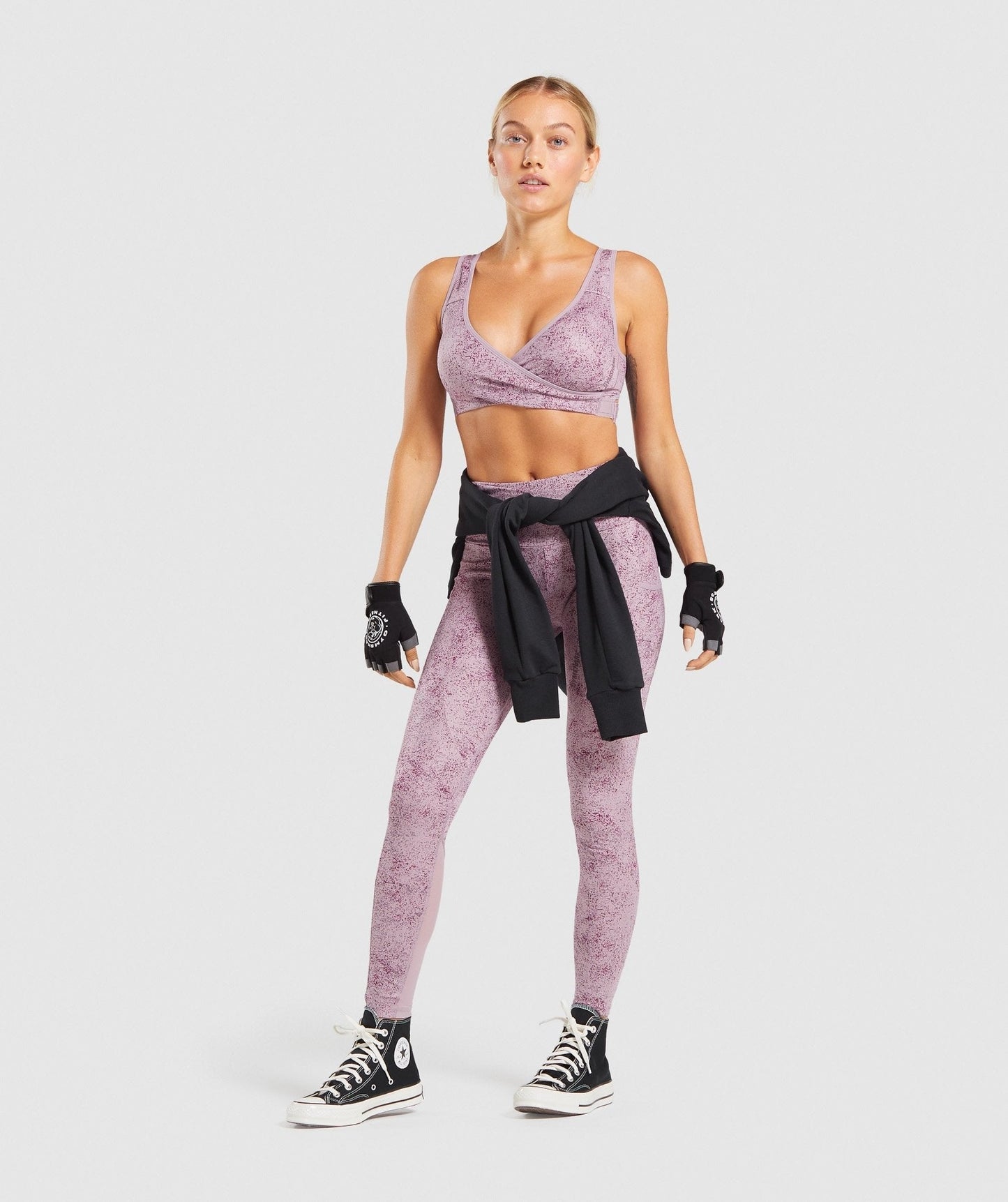Gymshark Chalk Sport Bra - Purple Print