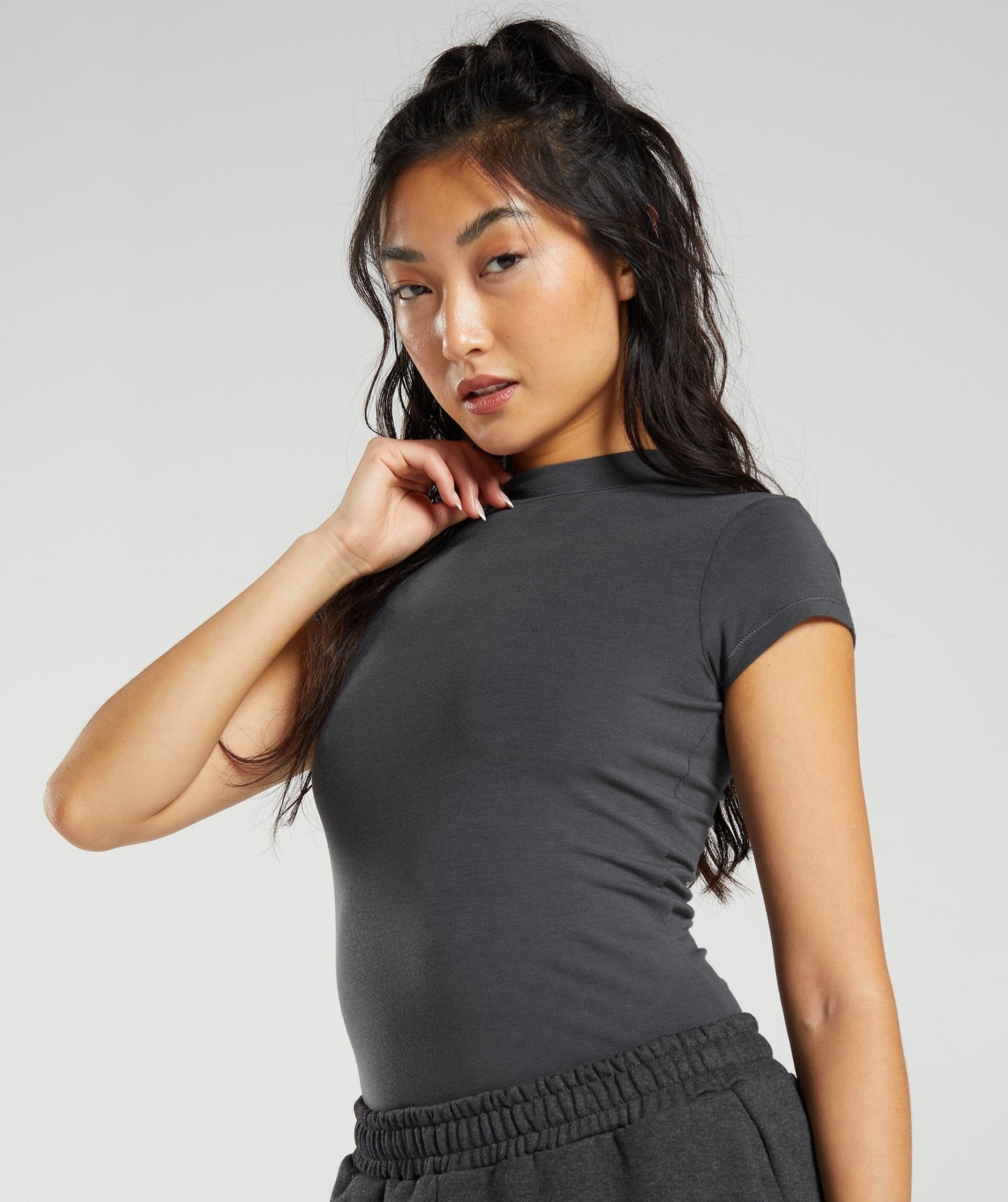 Gymshark Jersey Body Fit T-Shirt - Onyx Grey