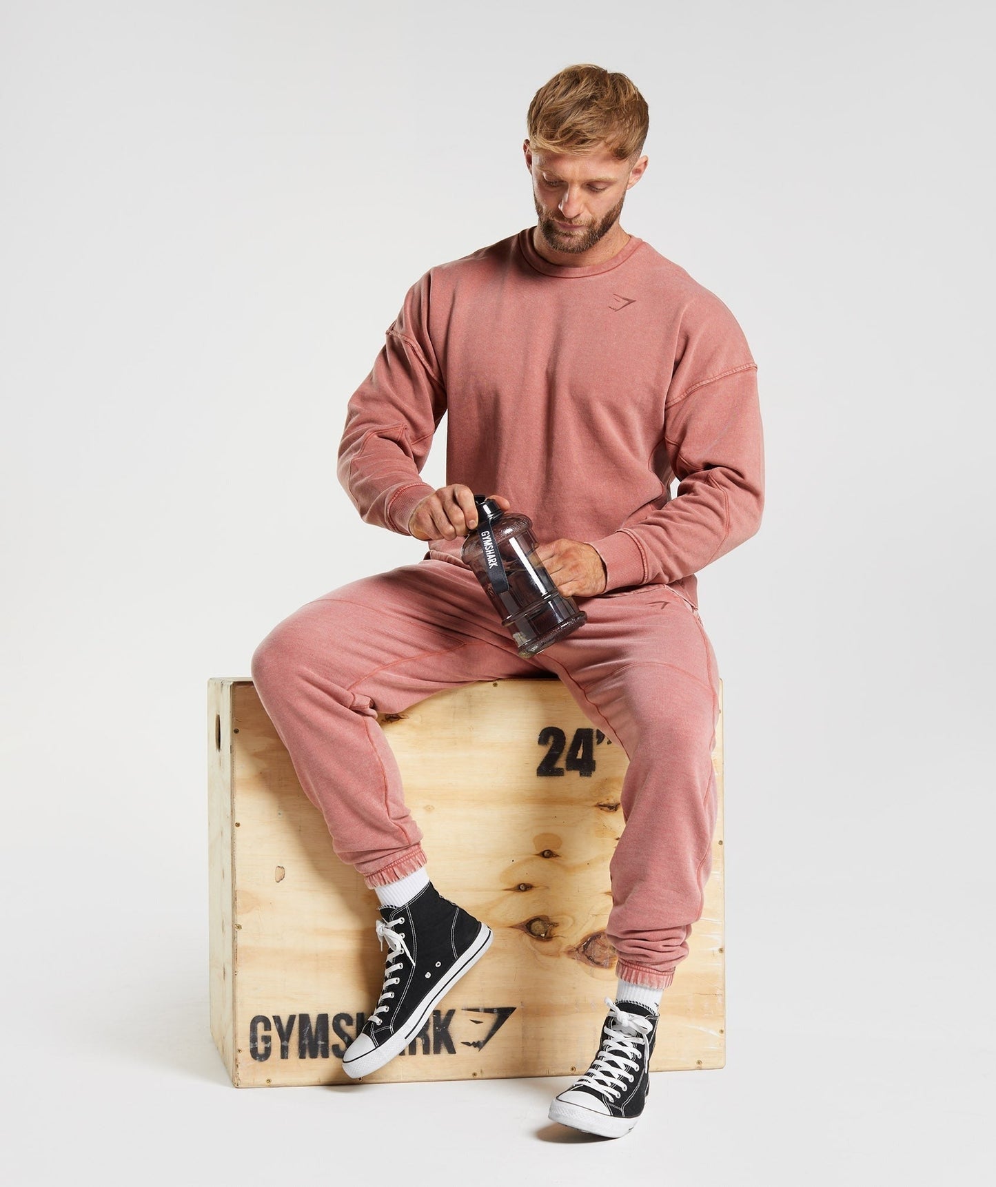 Gymshark Power Washed Joggers - Rose Brown