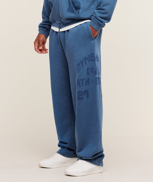 Gymshark Collegiate Washed Wide Leg Jogger - Compound Blue