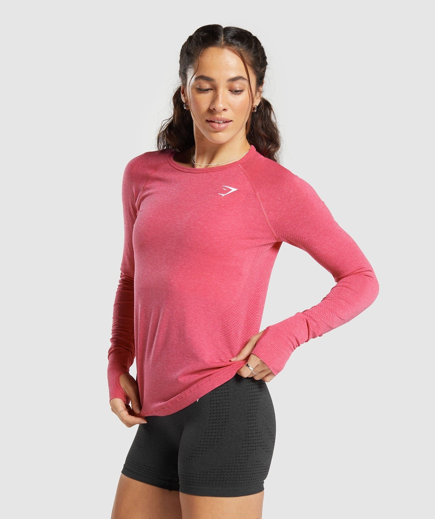 Gymshark Vital Light Long Sleeve Top - Bright Fuchsia Marl