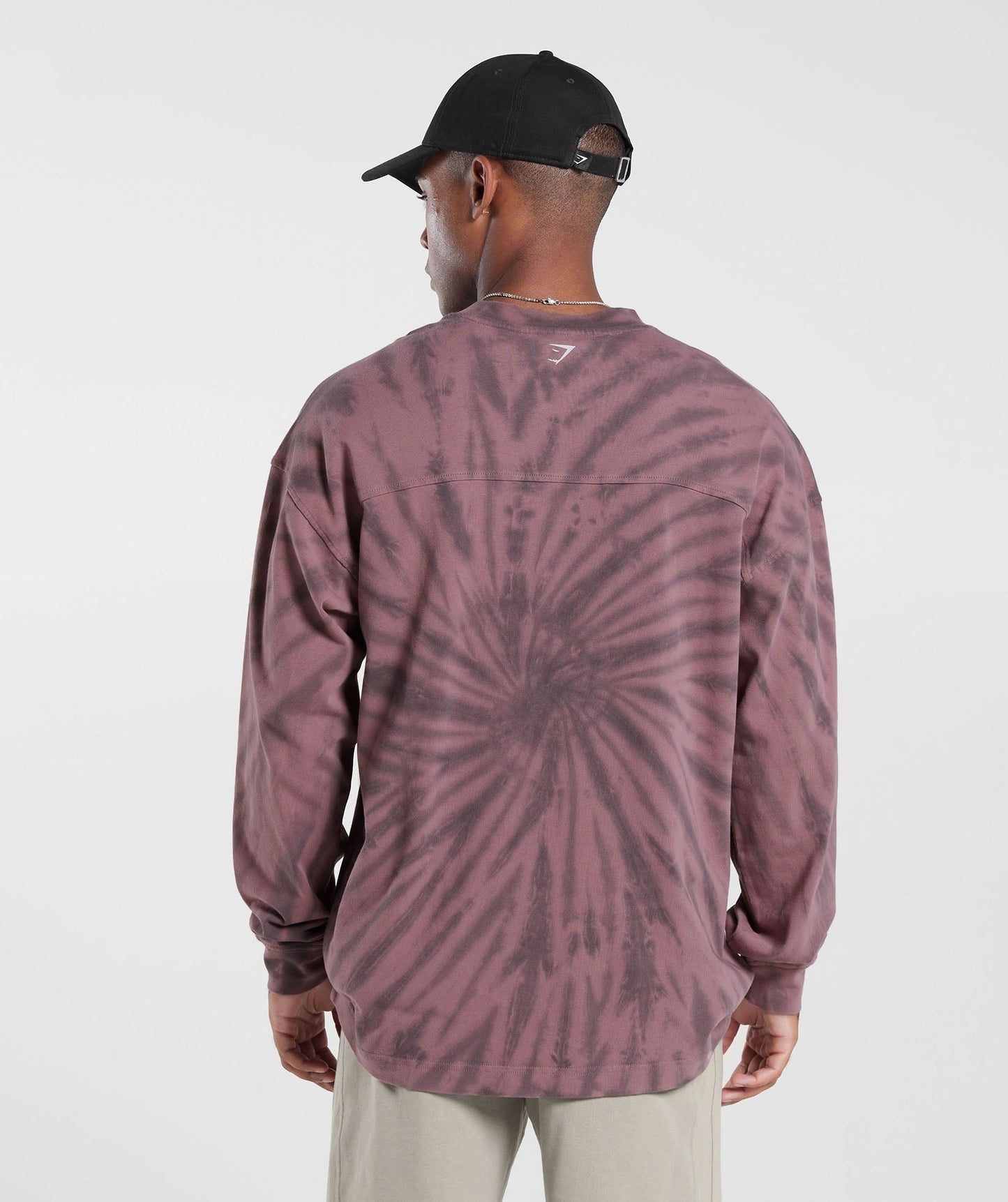 Gymshark Rest Day Long Sleeve T-Shirt - Dusty Maroon/Silhouette Grey/Spiral Optic Wash