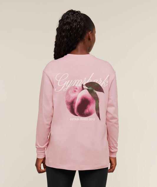 Gymshark Juicy Peach Long Sleeve T-Shirt - Cloud Pink
