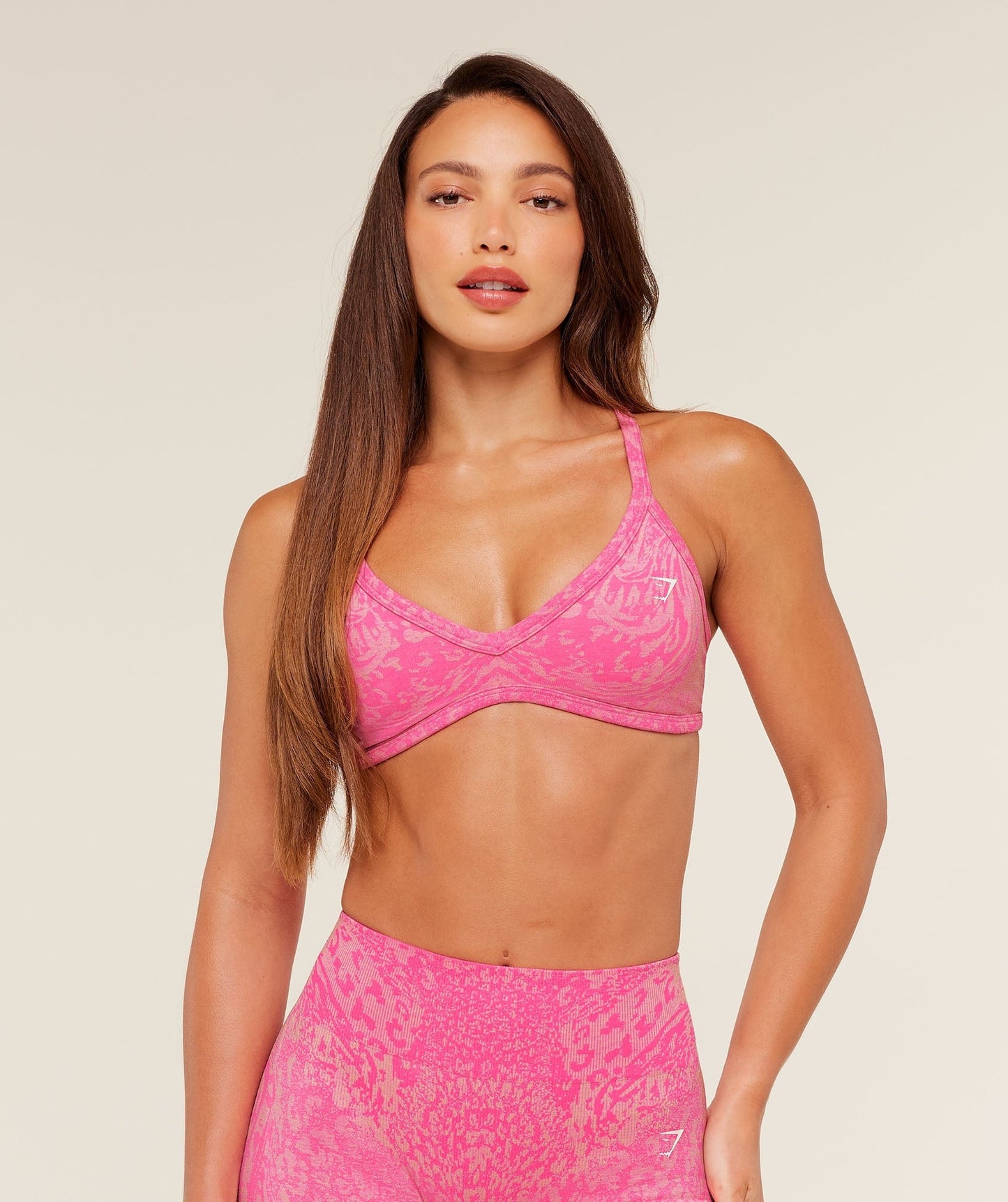 Gymshark Adapt Animal X Whitney Sports Bra - Electric Pink / Sorbet Yellow