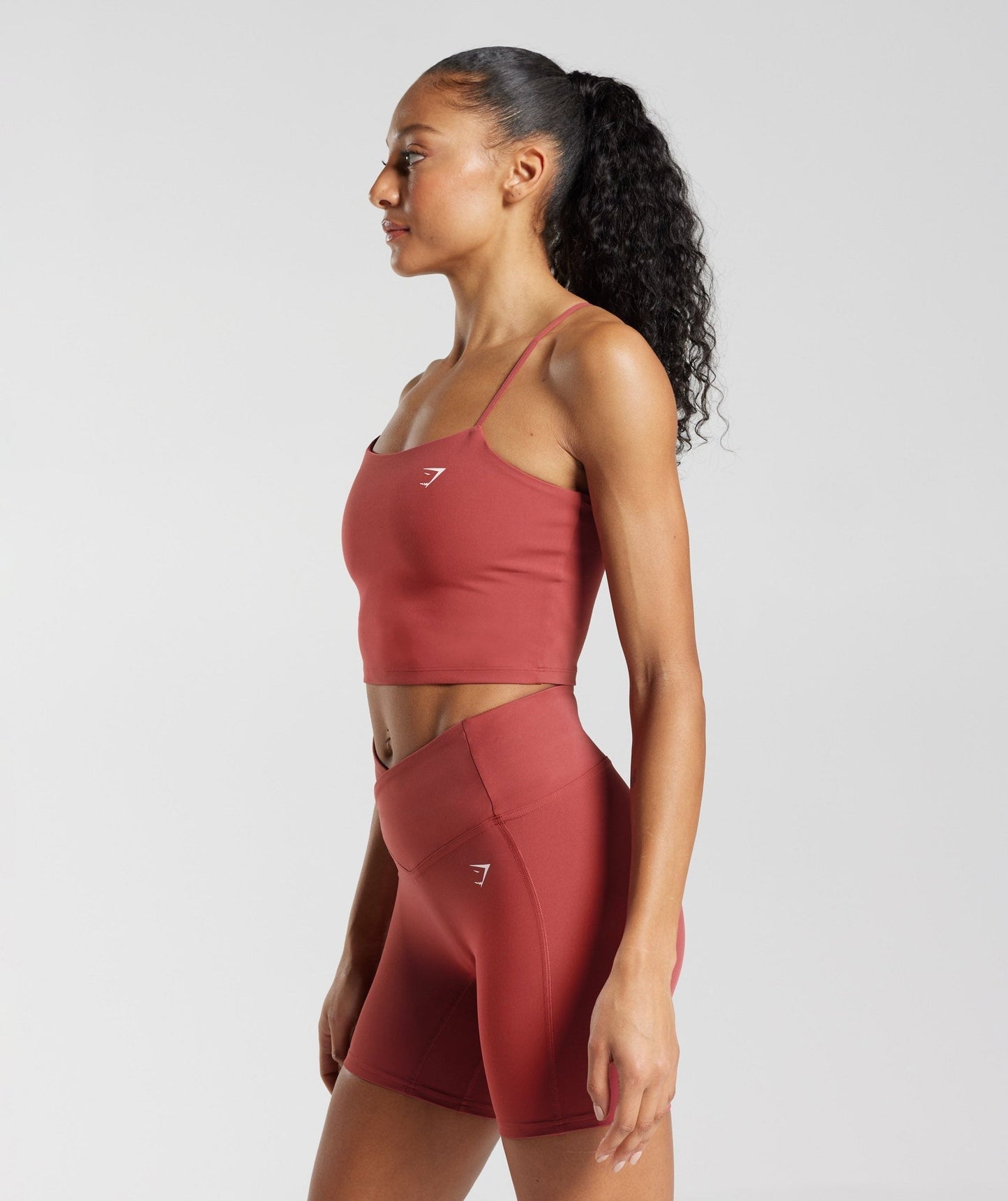 Gymshark Strappy Crop Cami Tank - Pomegranate Red