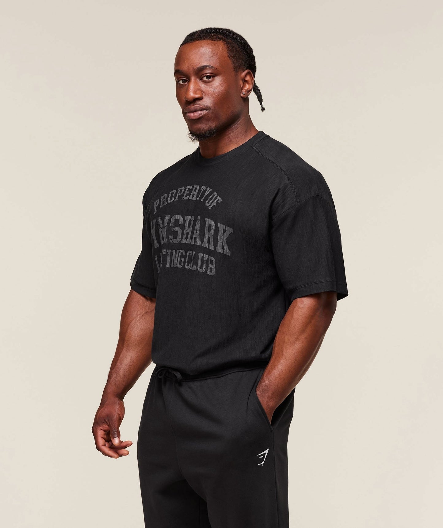 Gymshark Lightweight Slub Textured T-Shirt - Black