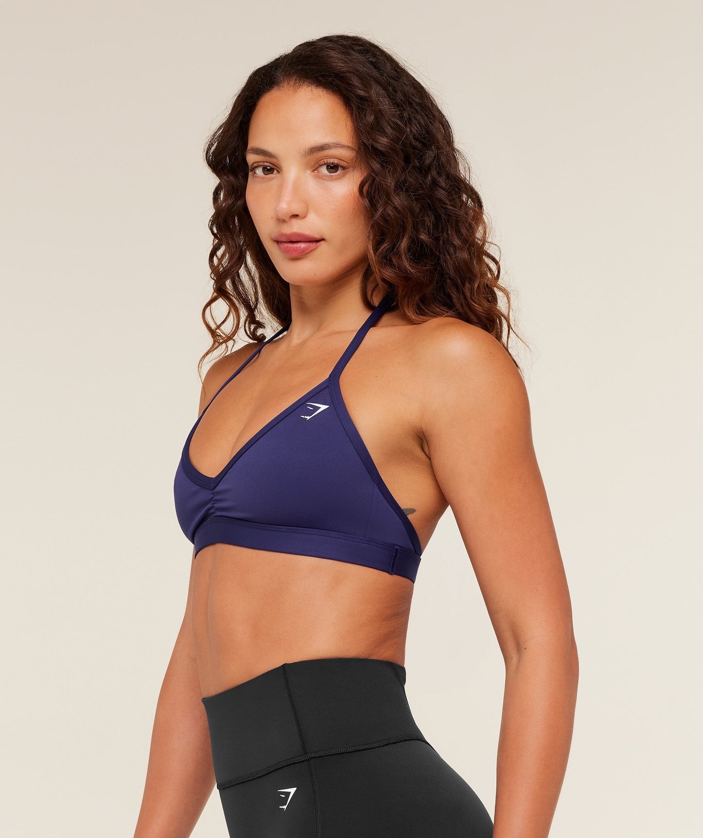 Gymshark Minimal Halterneck Sports Bra - Indigo Purple