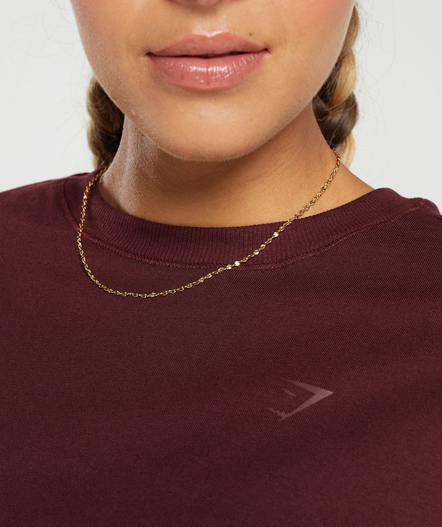 Gymshark Cotton Oversized Long Sleeve Top - Rich Maroon