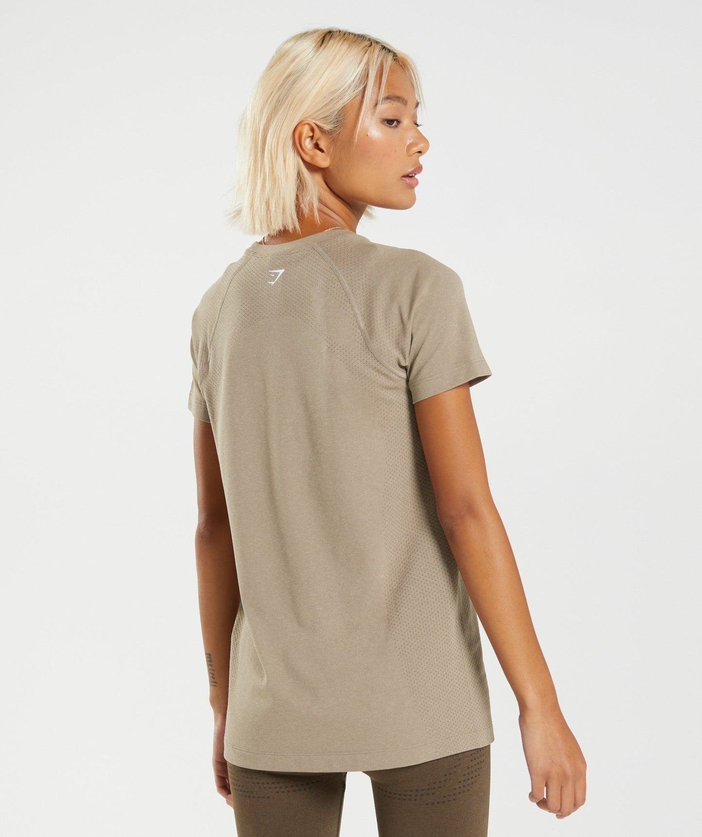 Gymshark Vital Seamless 2.0 Light T-Shirt - Vanilla Brown Marl