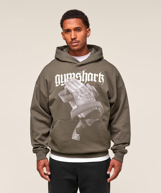 Gymshark Prayer Hands Hoodie - Camo Brown