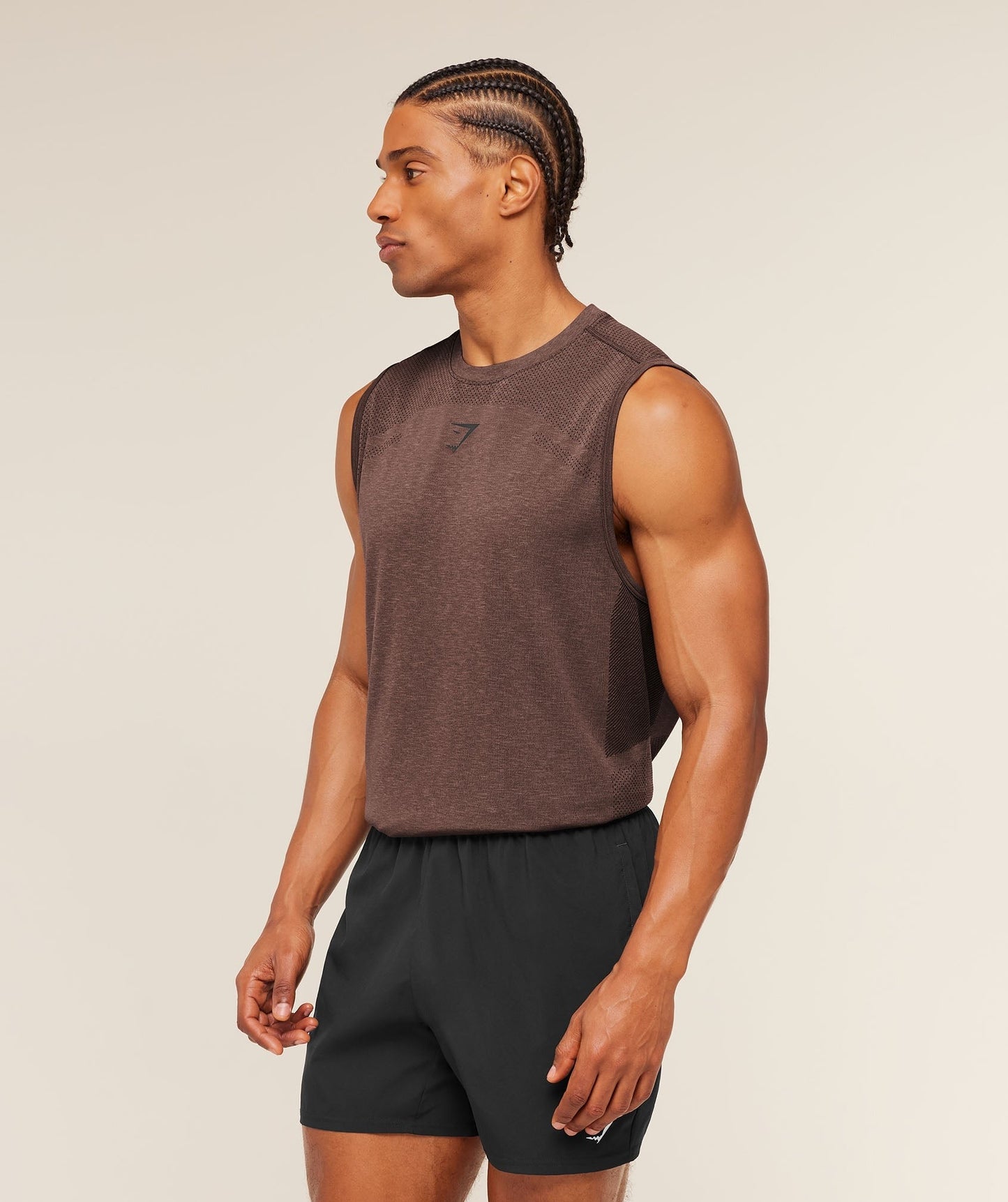 Gymshark Lightweight Seamless Tank - Soft Brown/Marl