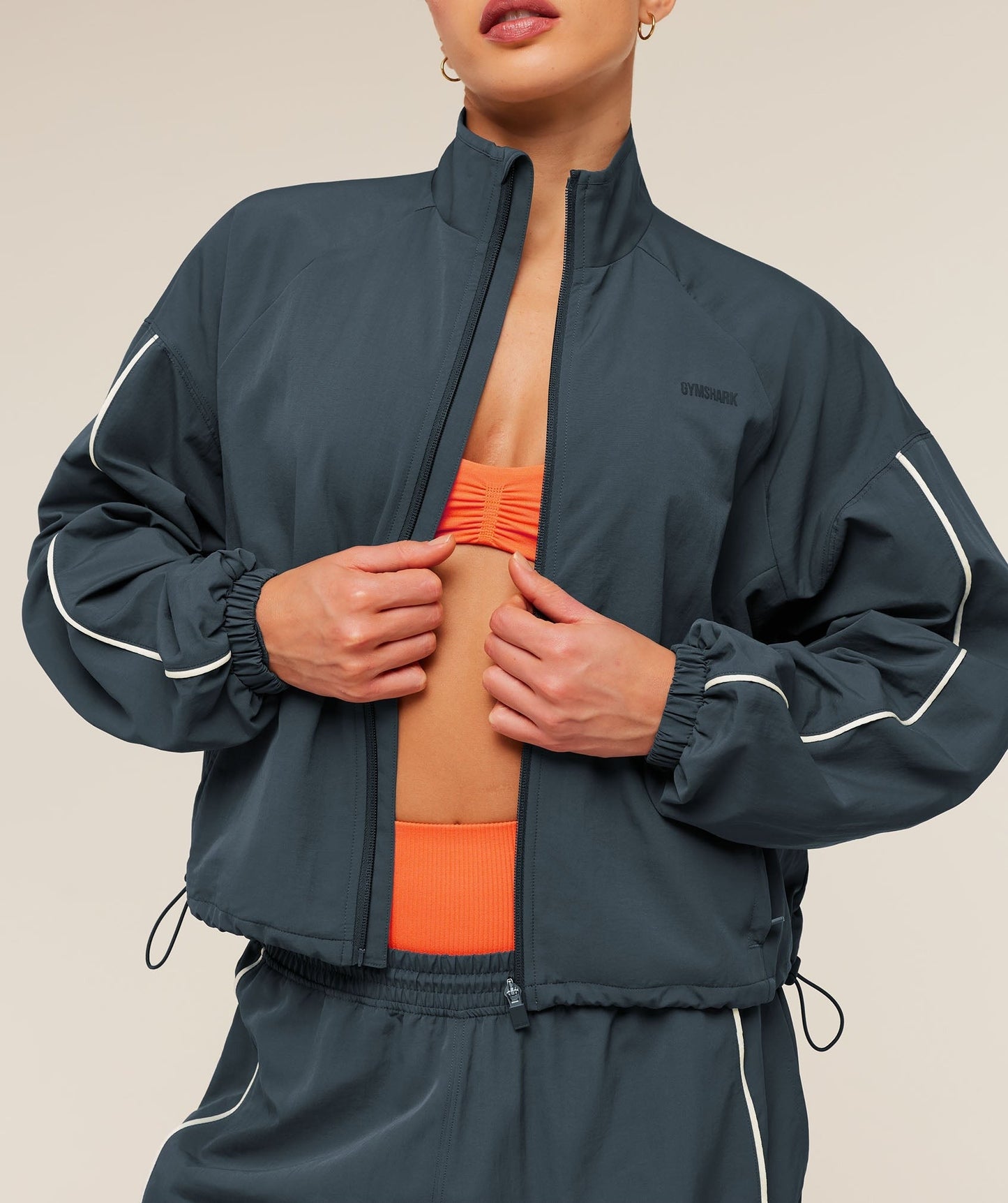 Gymshark To From Zip Through - Stealth Blue/Soft White