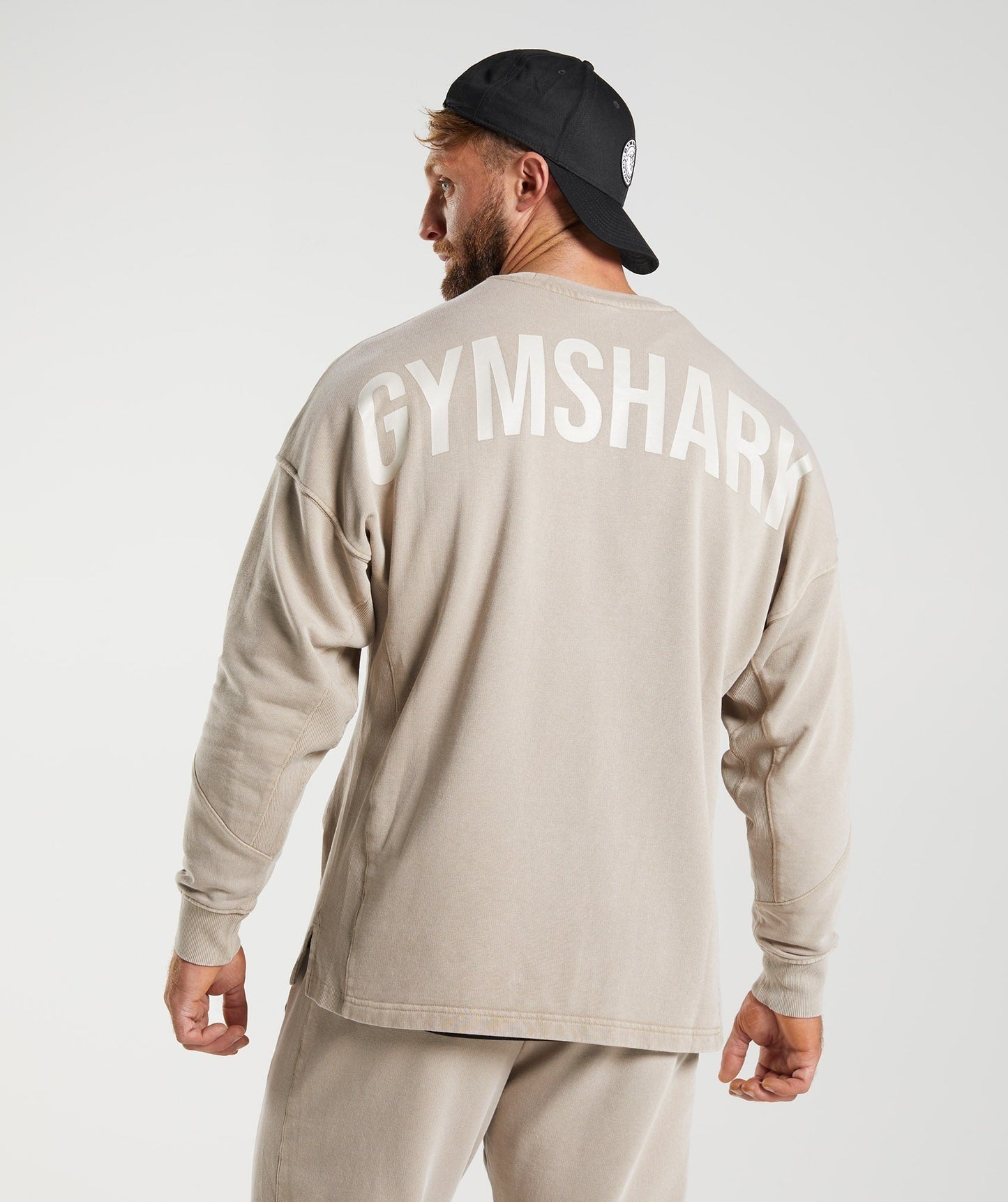 Gymshark Power Washed Crew - Cement Brown