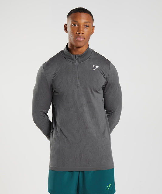 Gymshark Sport Seamless 1/4 Zip - Silhouette Grey/Black