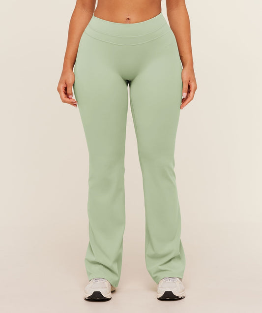 Gymshark Whitney Mid-High Rise Flared Leggings - Haze Green