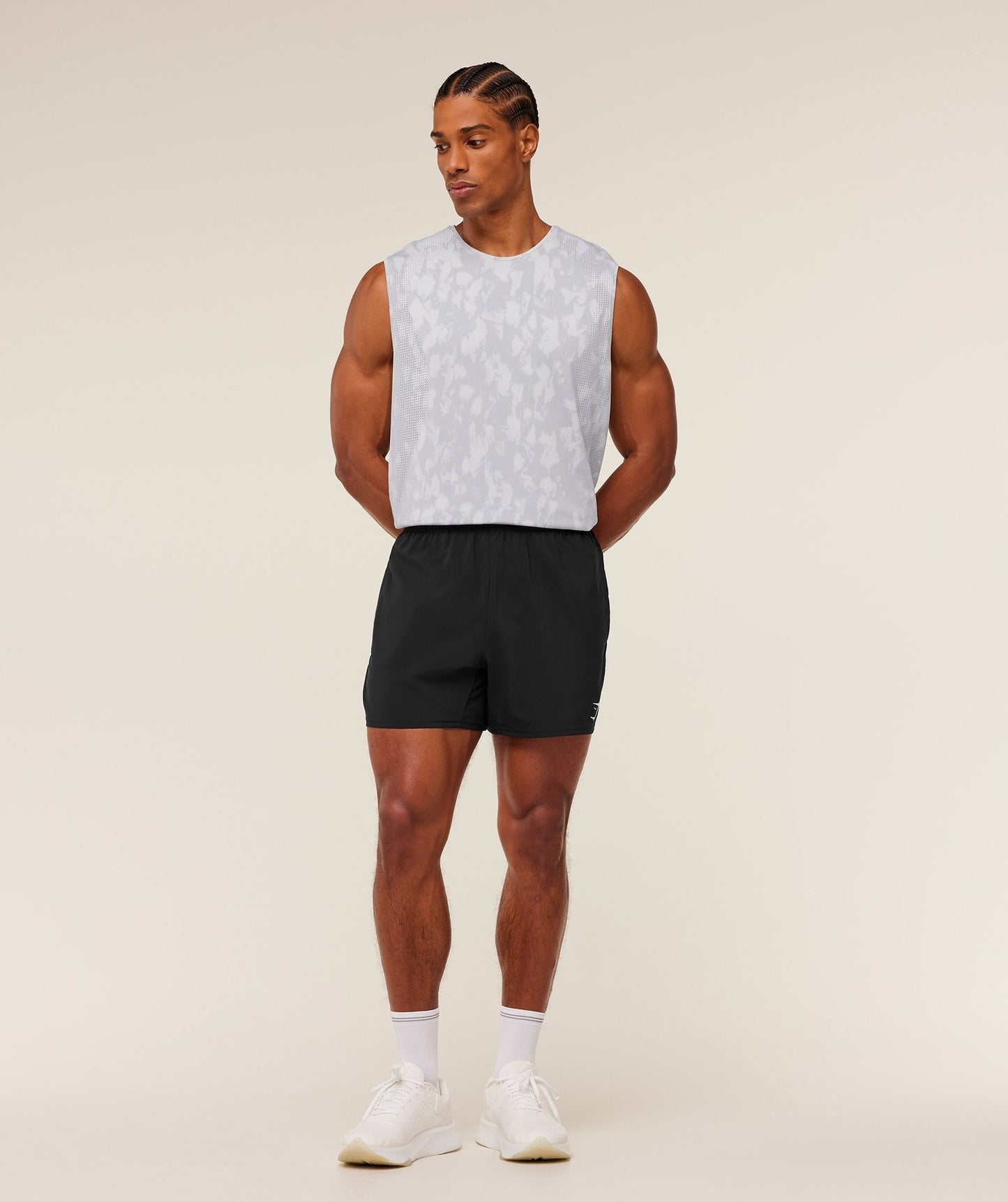 Gymshark Distance Seamless Tank - Light Grey / Light Grey / ACID WASH