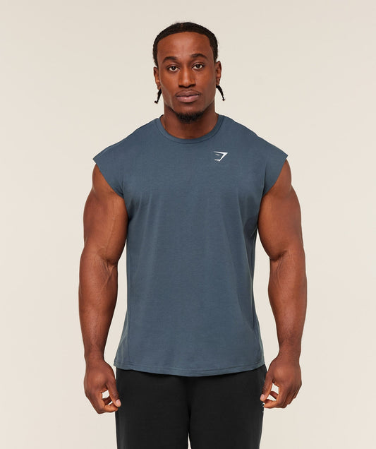 Gymshark Critical Cut Off Tank - GS Stealth Blue