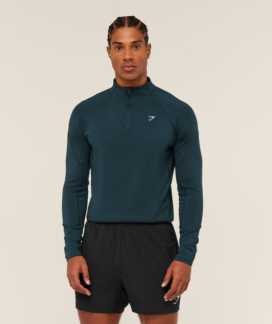 Gymshark Performance 1/4 Zip - Deep Petrol Blue