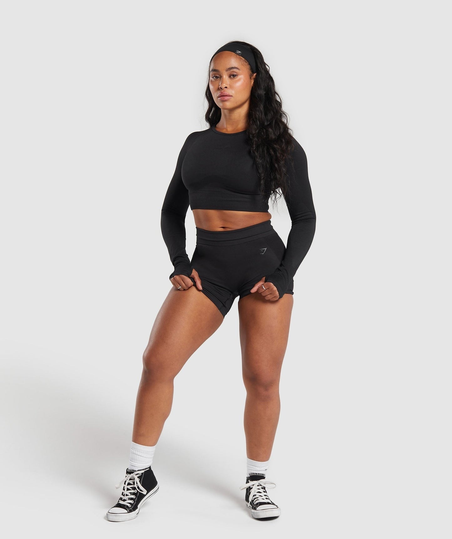 Gymshark Flex Long Sleeve Crop Top - Black
