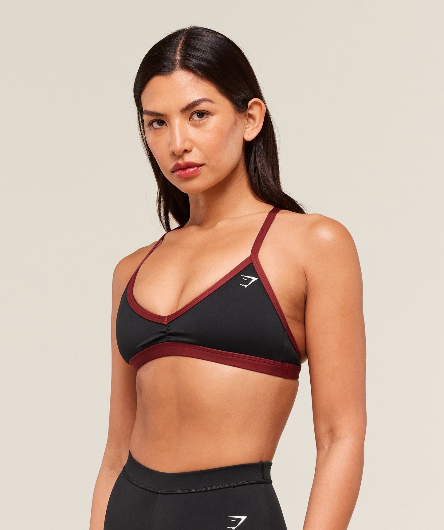 Gymshark Minimal Sports Bra - Black/Sets Red