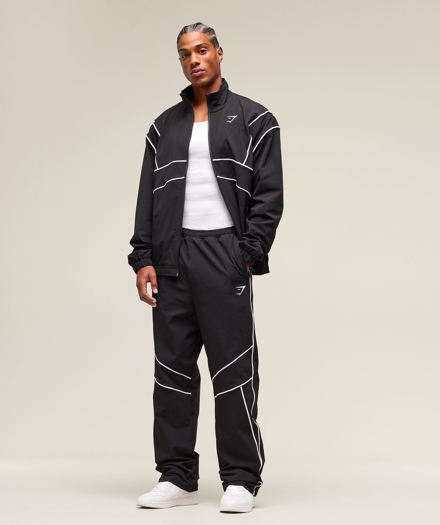 Gymshark Retro Crinkle Track Pants - Black