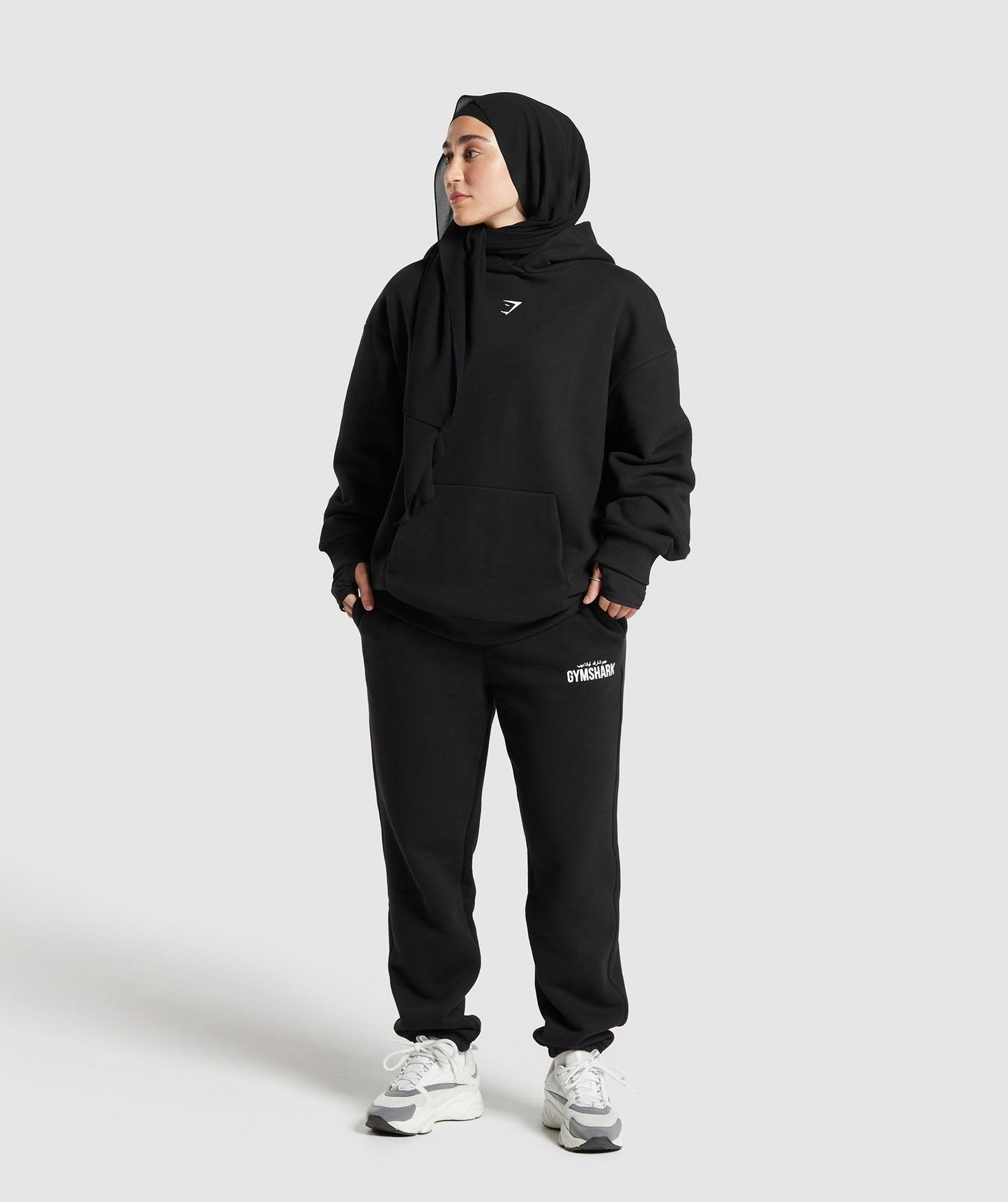 Gymshark GS X Leana Deeb Oversized Graphic Hoodie - Black
