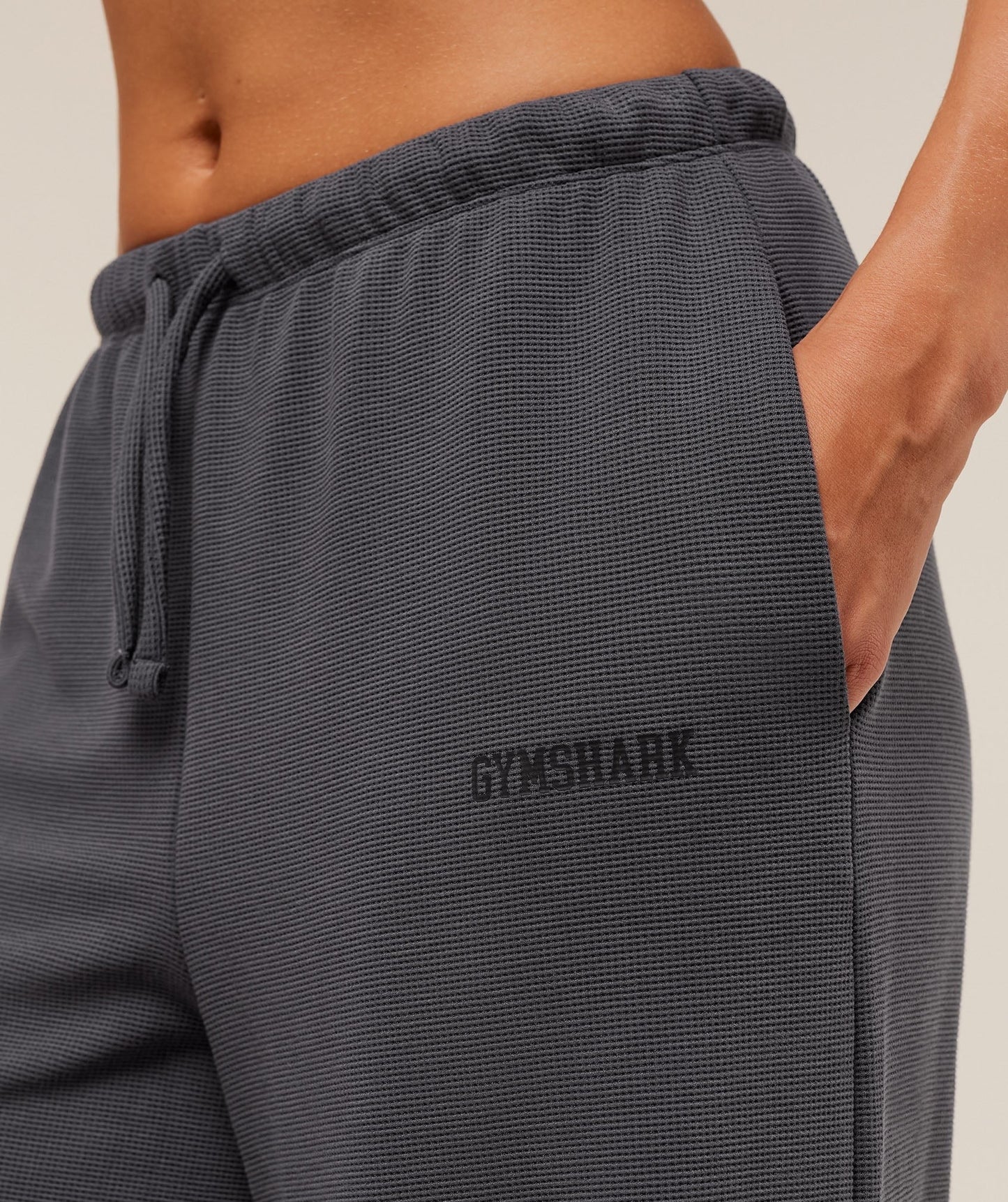 Gymshark Waffle Wide Leg Pants - Grey