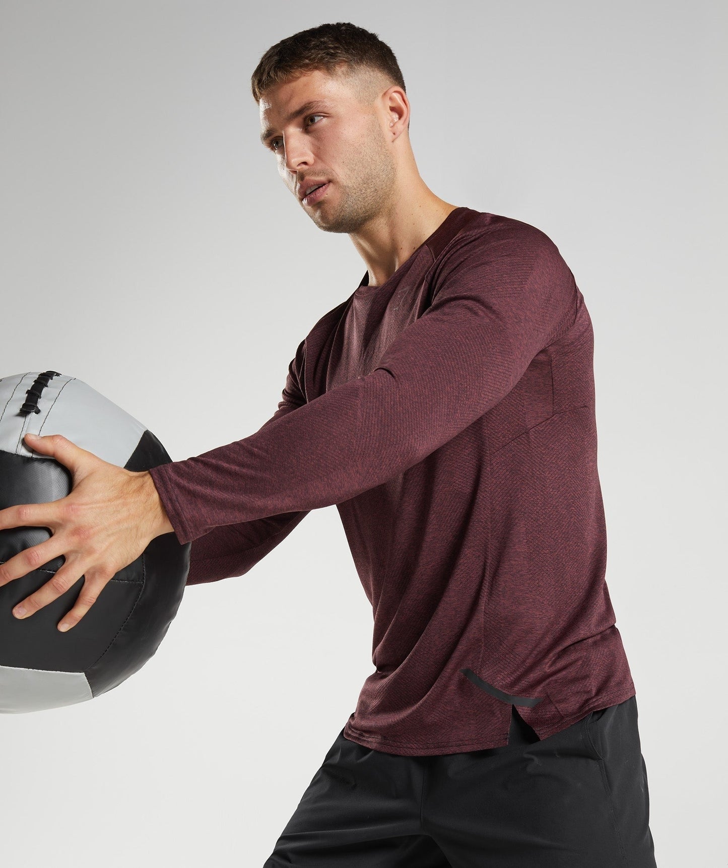 Gymshark Apex Long Sleeve T-Shirt - Cherry Brown
