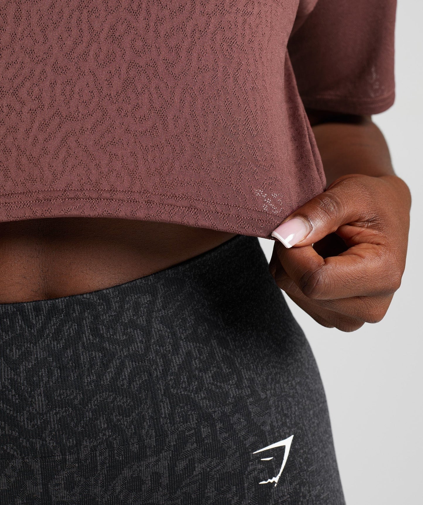 Gymshark Adapt Animal Seamless Crop Top - Reef | Cherry Brown