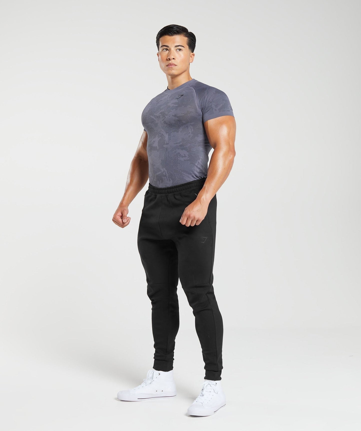 Gymshark Geo Seamless T-Shirt - Dewberry Purple/Black