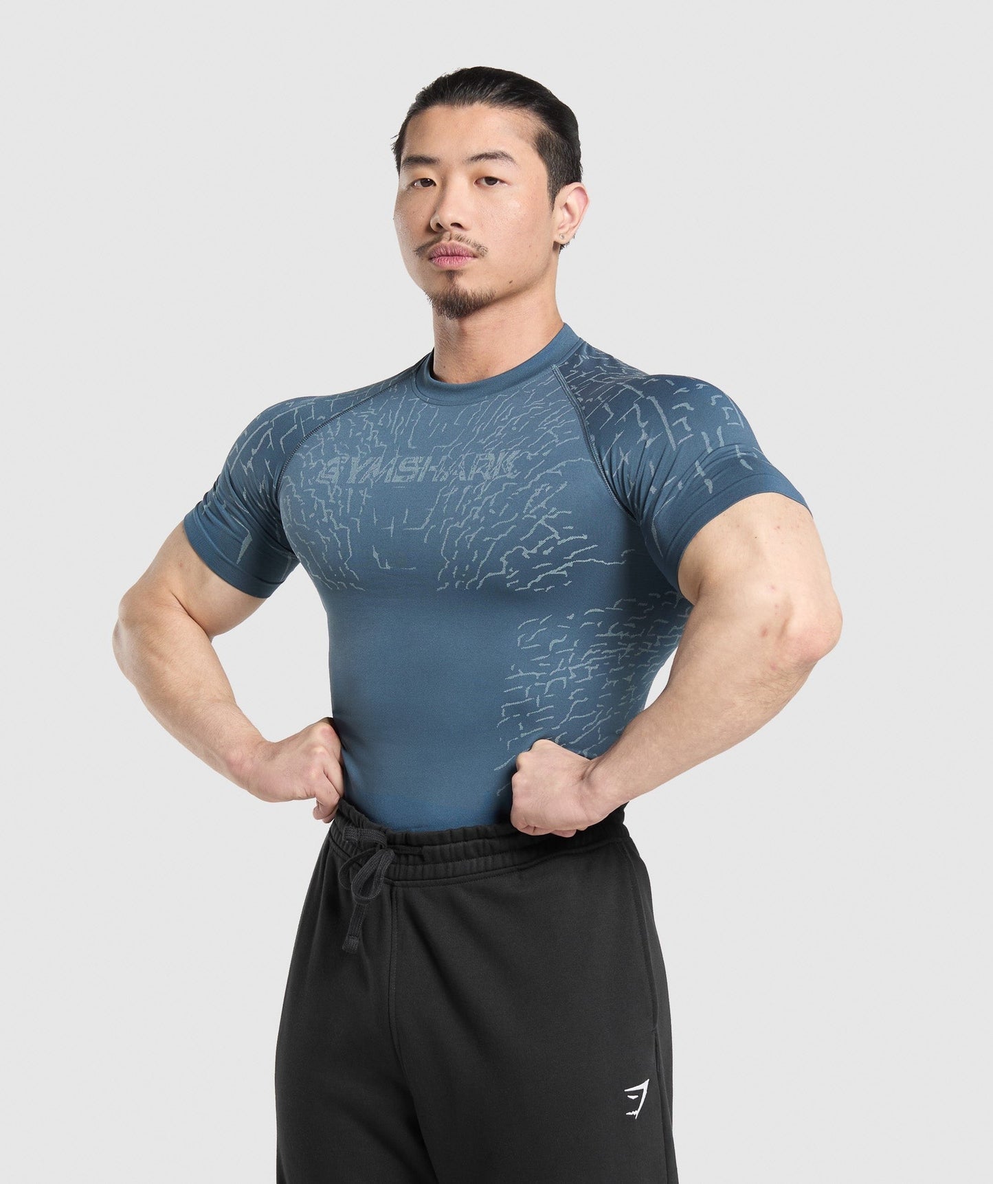 Gymshark Tectonic Seamless T Shirt - Cargo Blue/Cool Blue