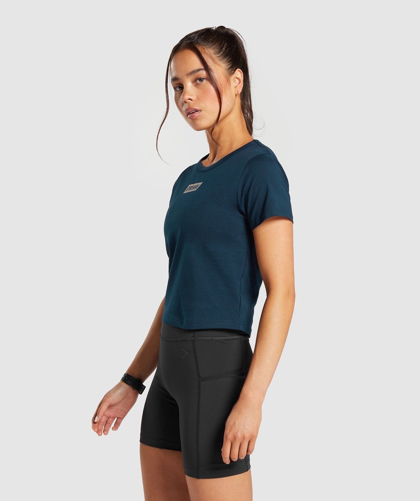 Gymshark Block Crop Top - Navy