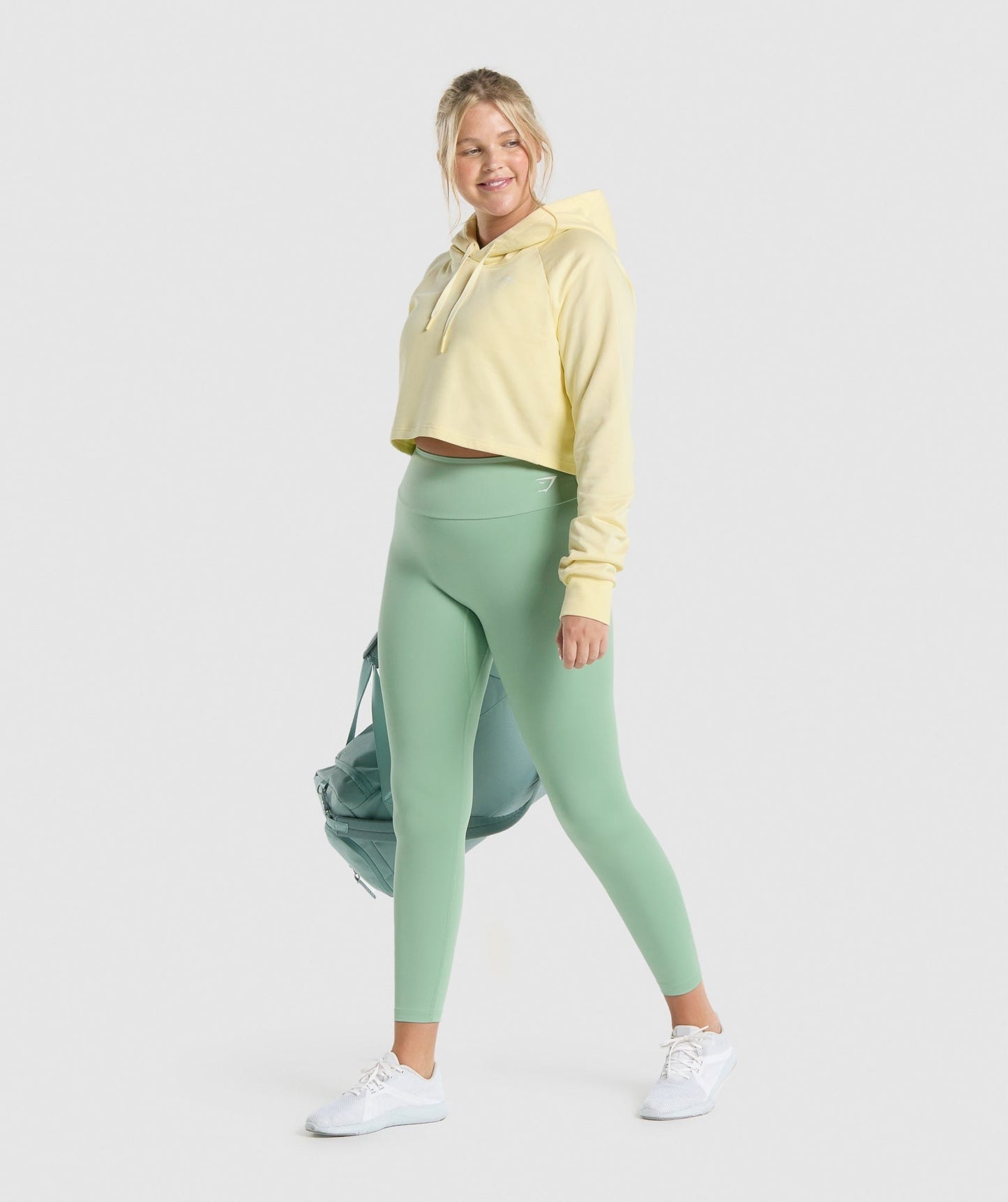 Gymshark Training Cropped Hoodie - Light Yellow