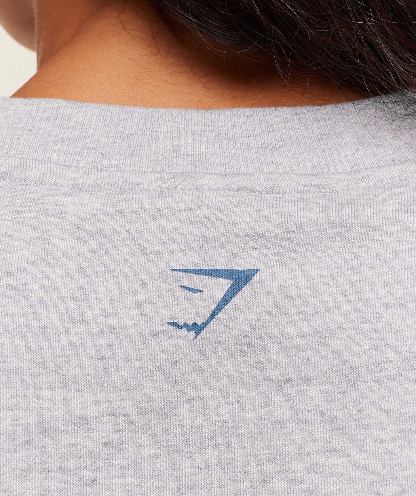 Gymshark Lifting Club Graphic Oversized Crew Neck - Light Grey Core Marl
