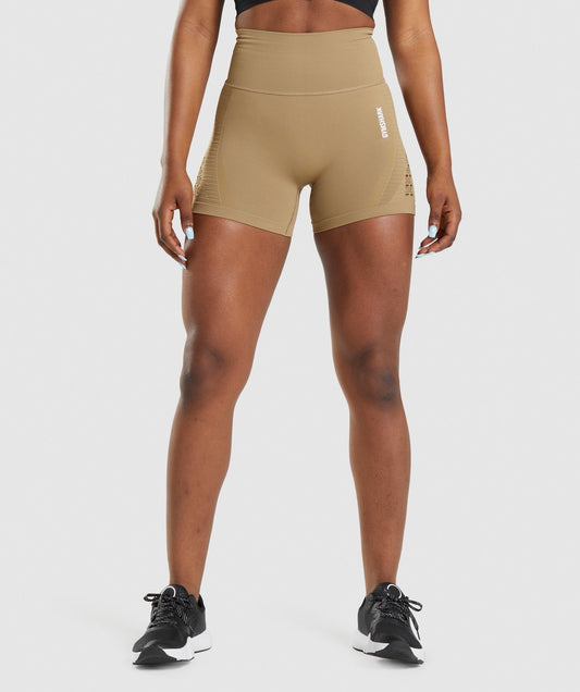 Gymshark Energy Seamless Shorts - Biscotti Brown