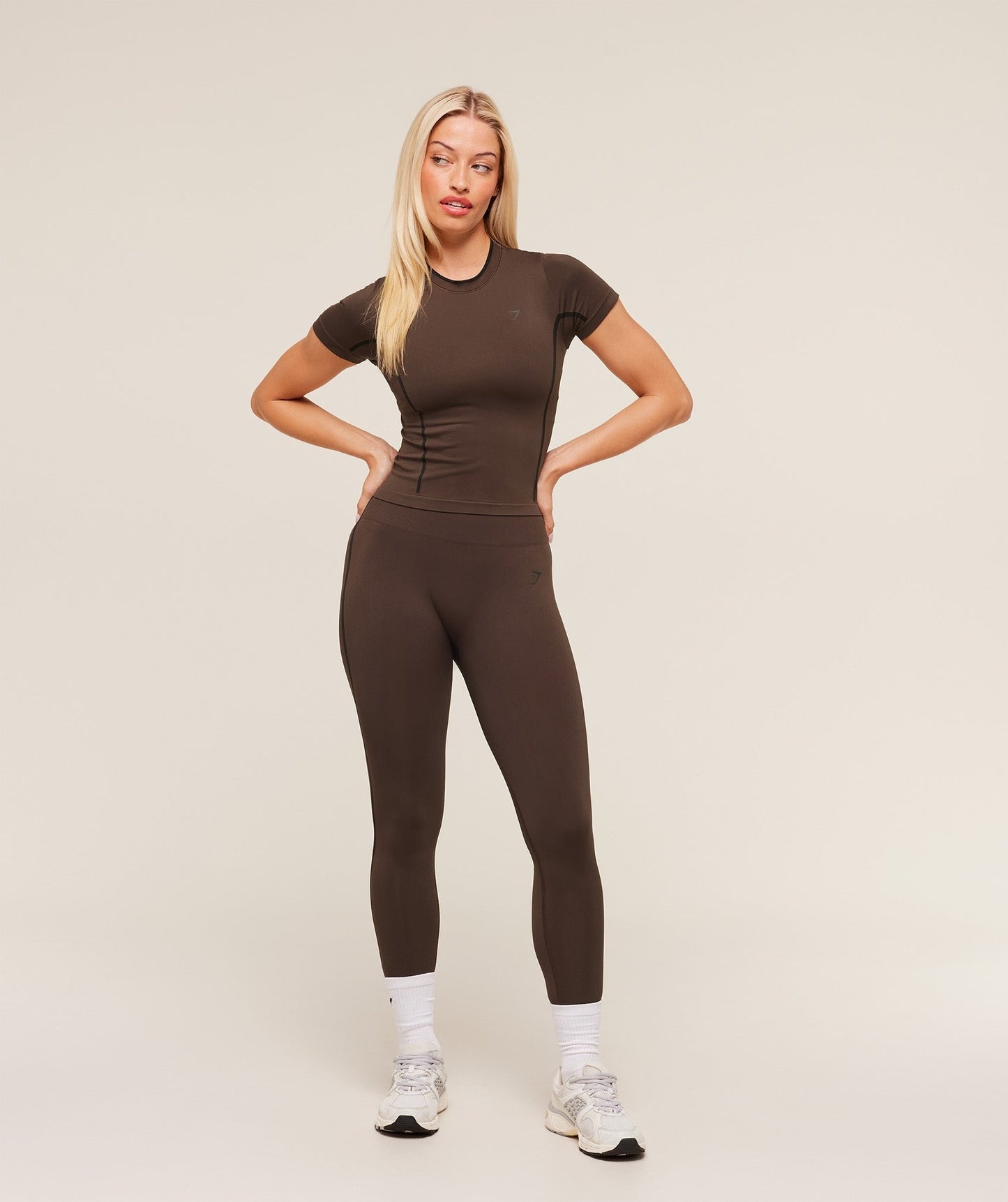 Gymshark Everyday Seamless Contrast Leggings - GS Archive Brown/GS Black
