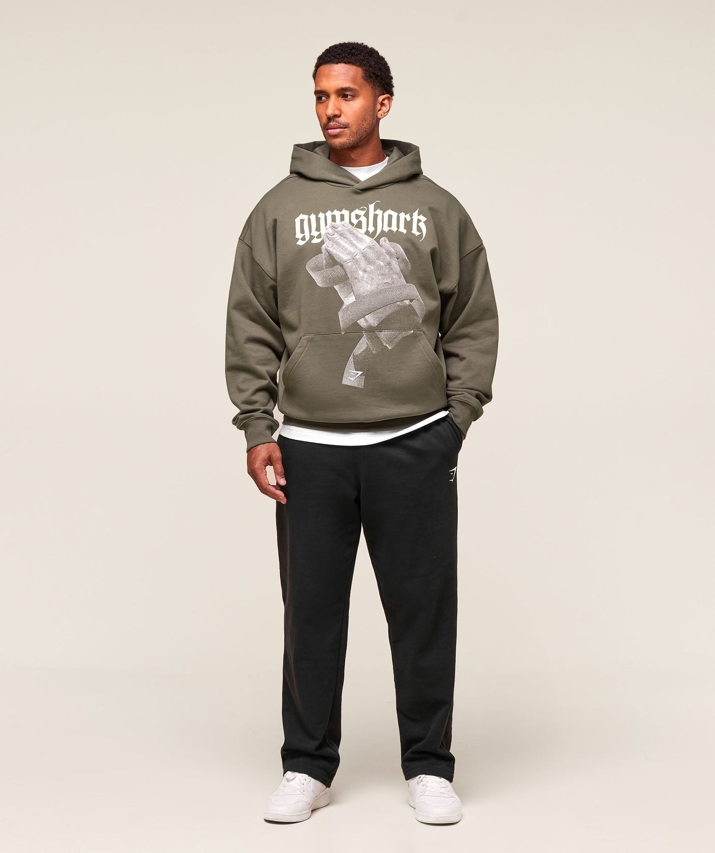 Gymshark Prayer Hands Hoodie - Camo Brown