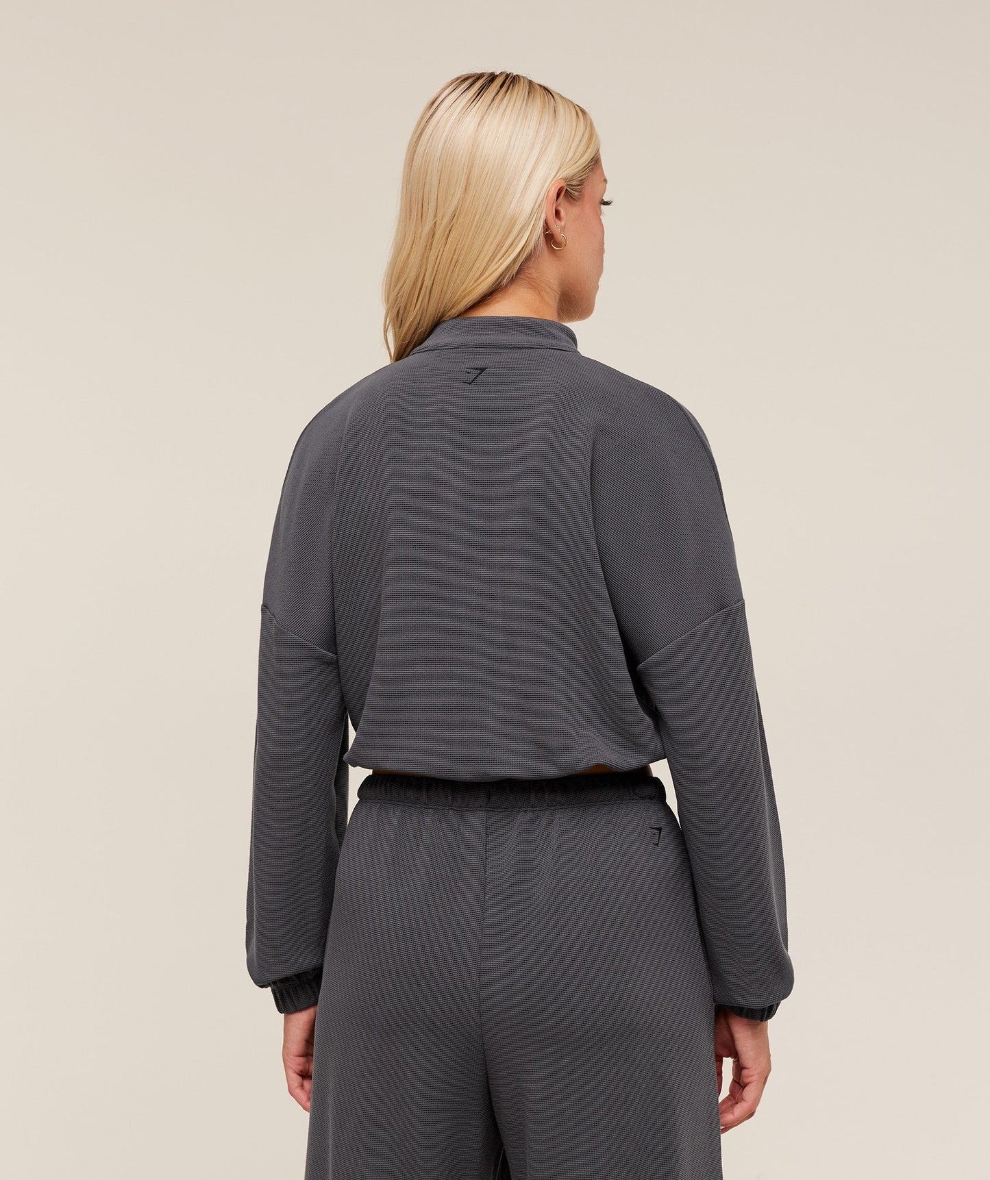 Gymshark Waffle Midi Zip Up Jacket - Grey