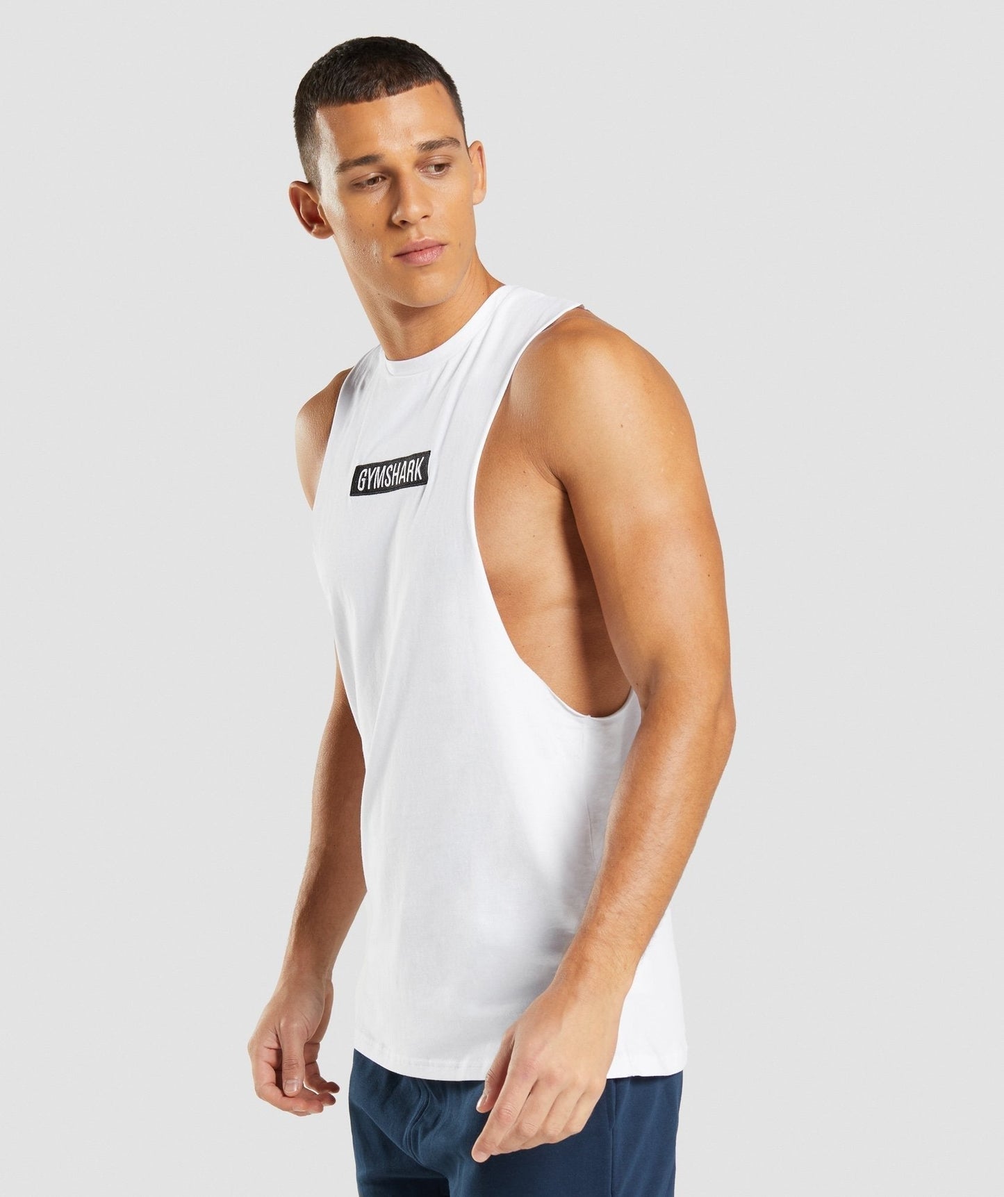 Gymshark Central Drop Arm Tank - White