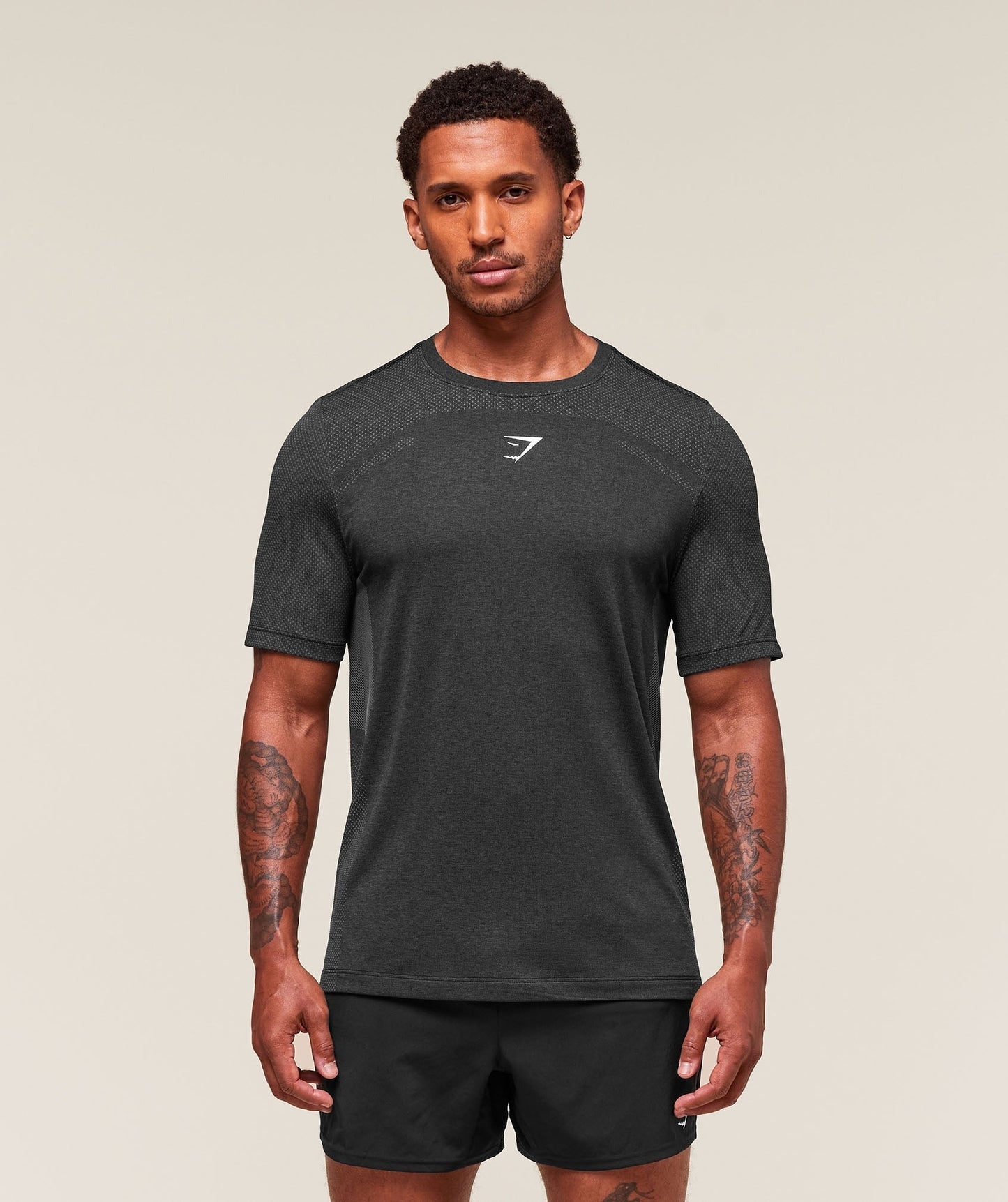 Gymshark Lightweight Seamless T-Shirt - Black/Silhouette Grey